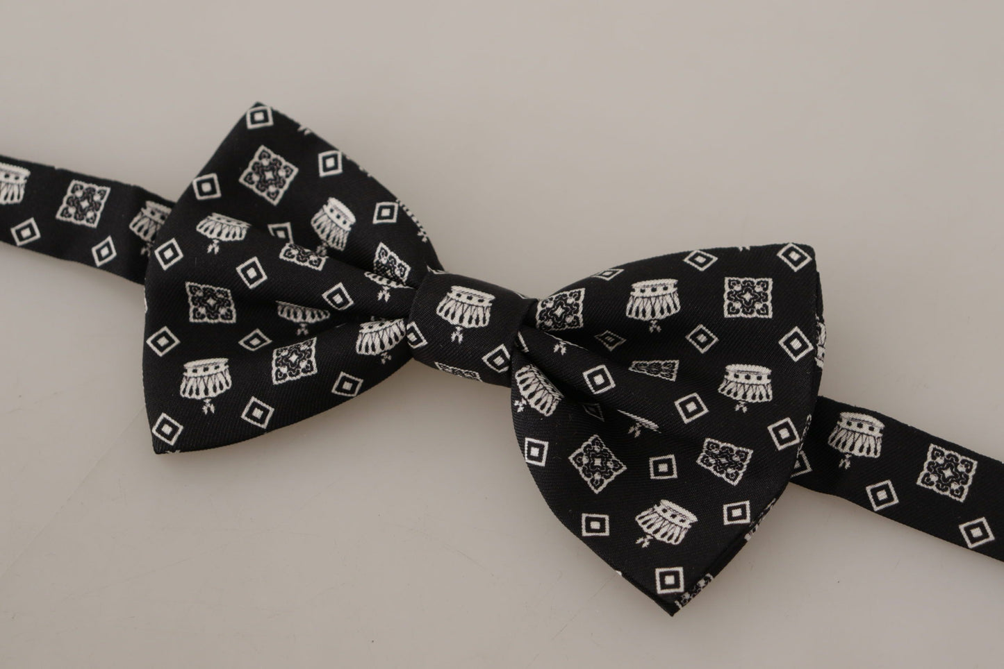 Dolce & Gabbana Elegant Silk Black Crown Bow Tie