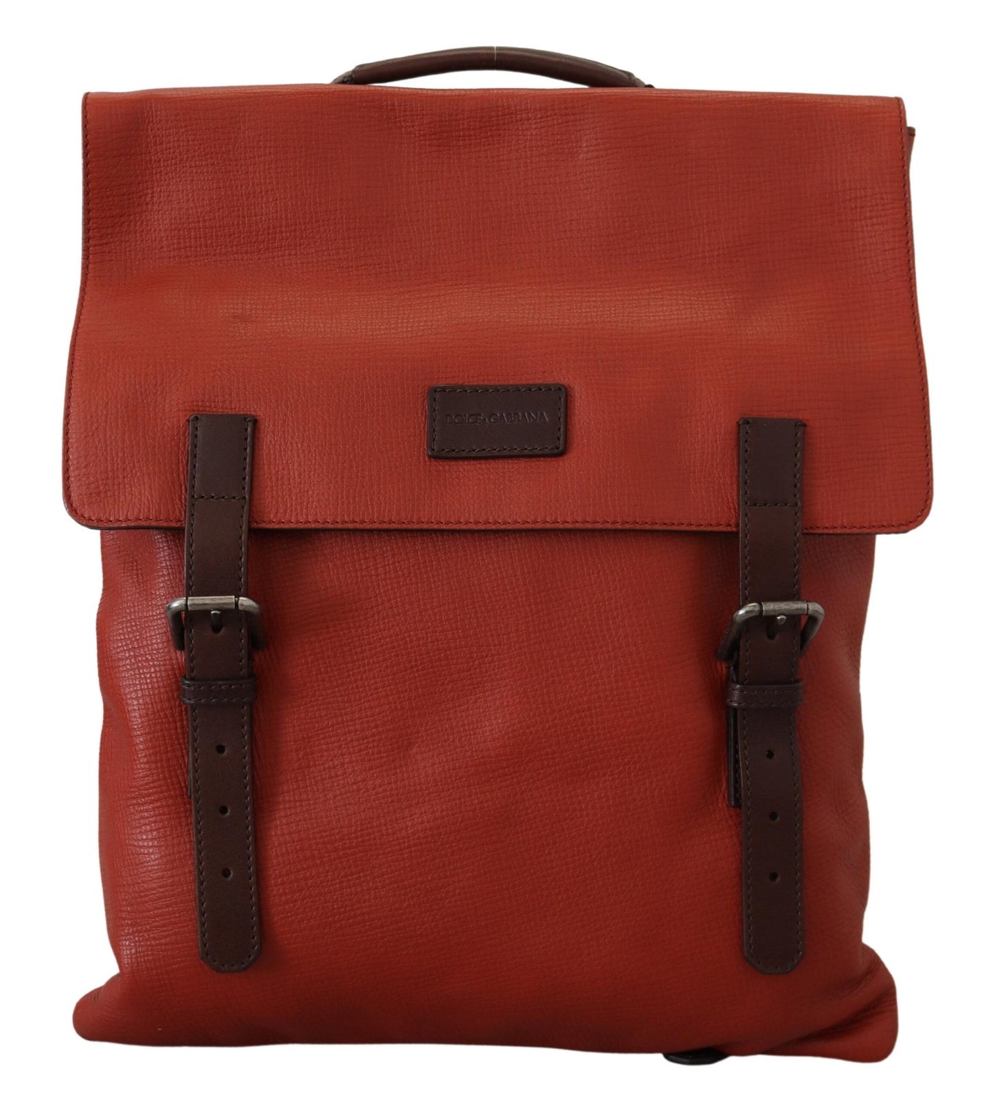 Dolce & Gabbana Elegant Calfskin Leather Backpack in Orange