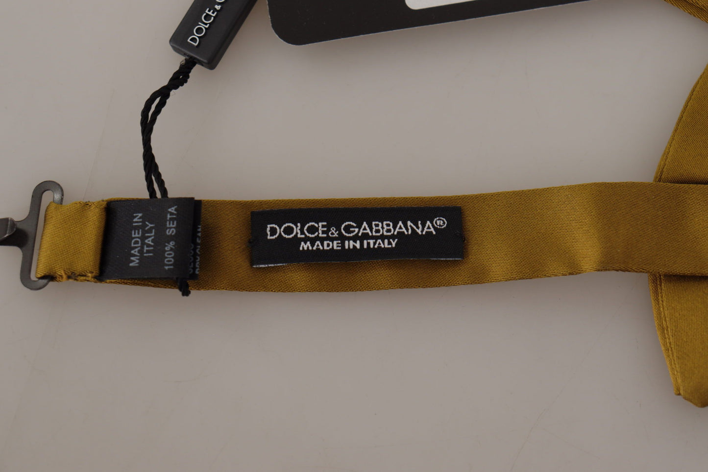 Dolce & Gabbana Elegant Gold Silk Bow Tie