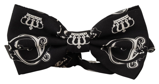 Dolce & Gabbana Elegant Silk Black Crown Bow Tie