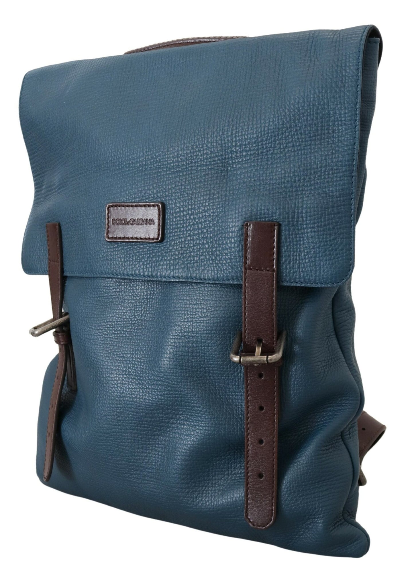 Dolce & Gabbana Elegant Blue Leather Backpack Bag