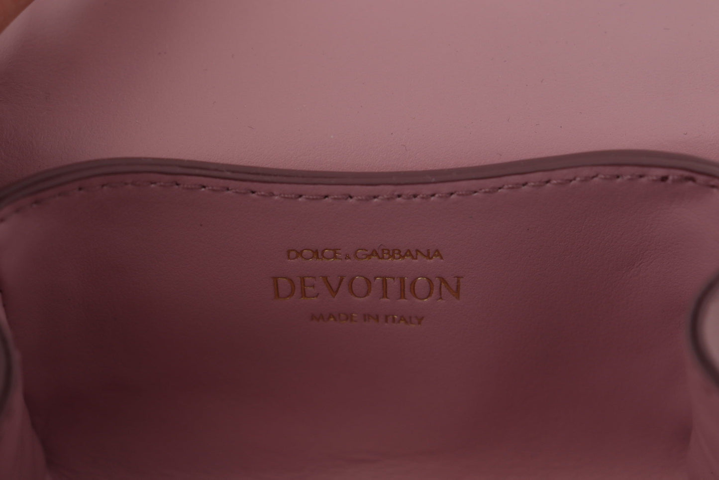 Dolce & Gabbana Elegant Pink Leather Micro Devotion Bag