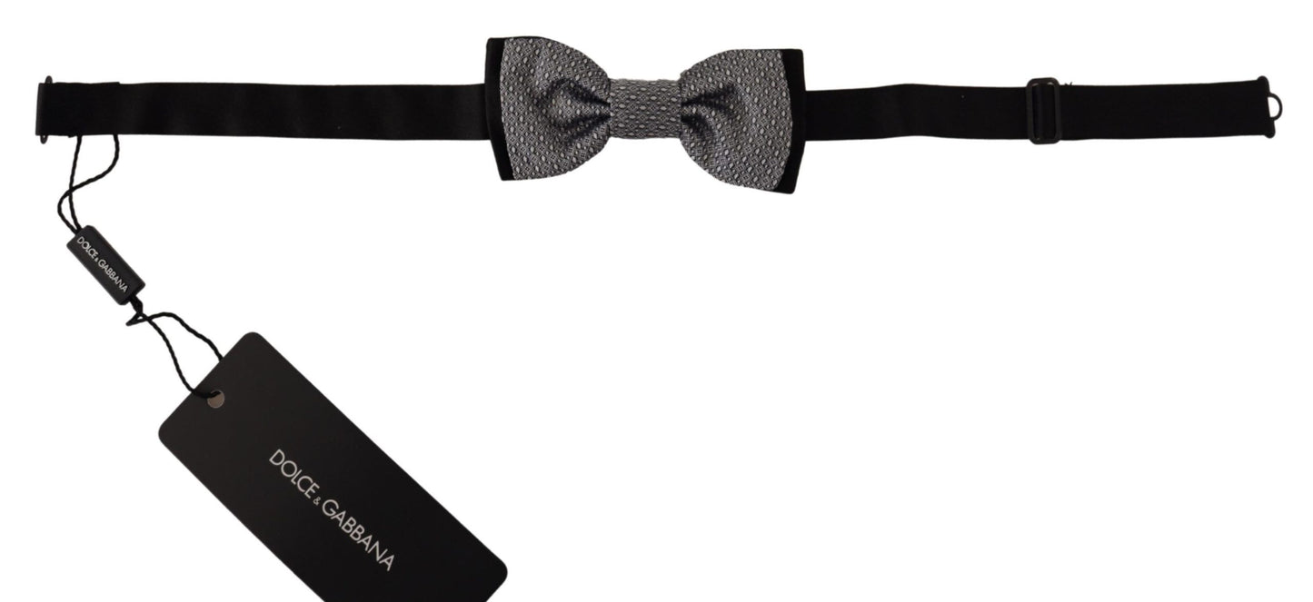 Dolce & Gabbana Elegant Gray Silk Bow Tie