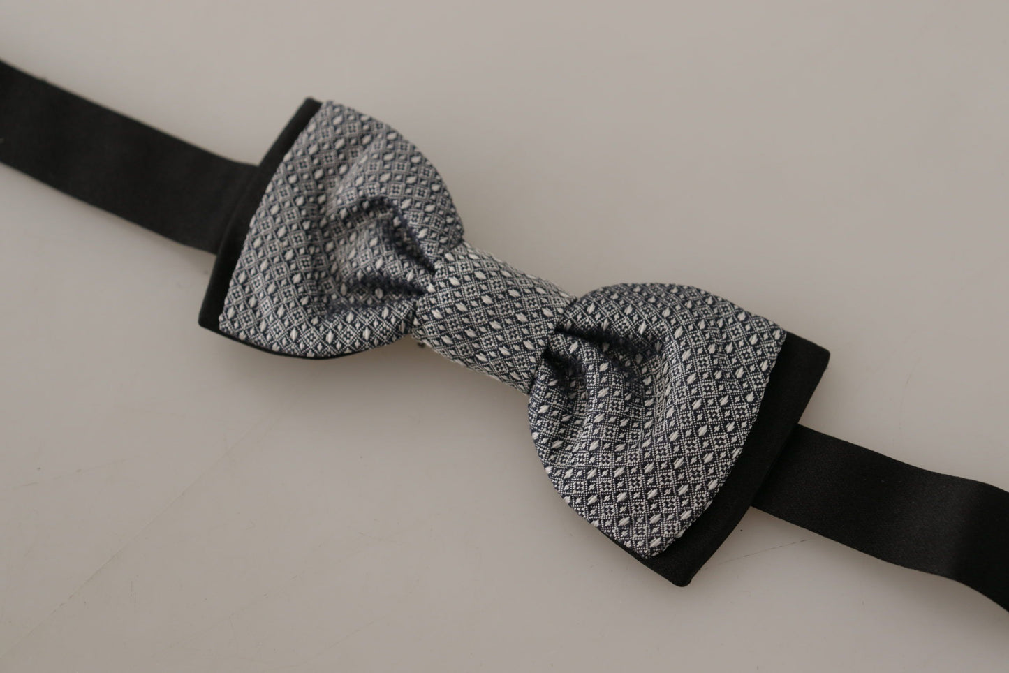 Dolce & Gabbana Elegant Gray Silk Bow Tie