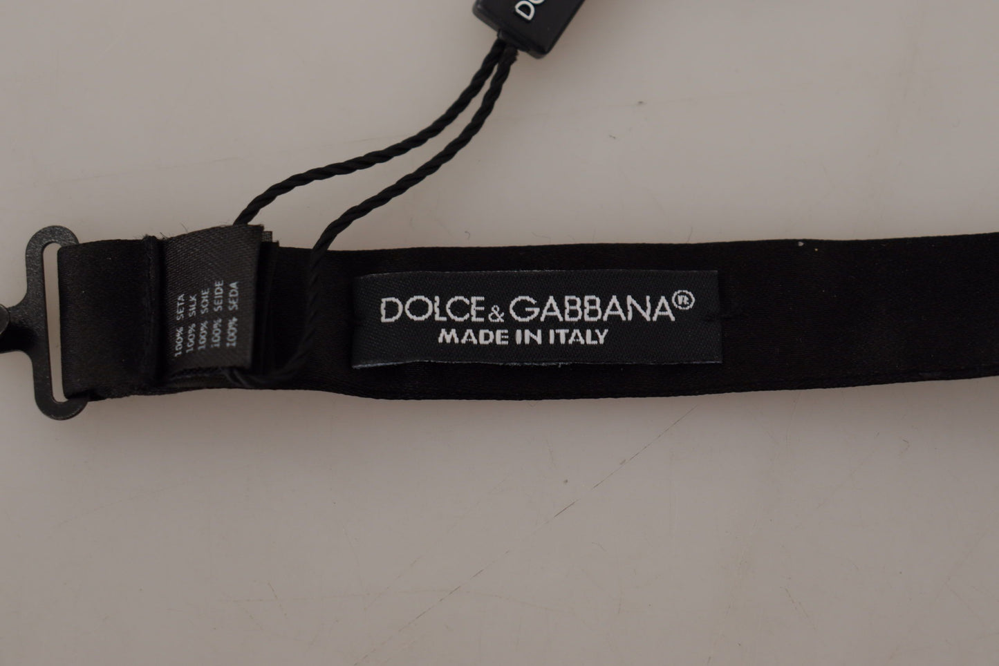 Dolce & Gabbana Elegant Gray Silk Bow Tie