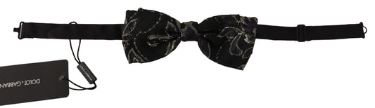 Dolce & Gabbana Elegant Black Fantasy Patterned Bow Tie