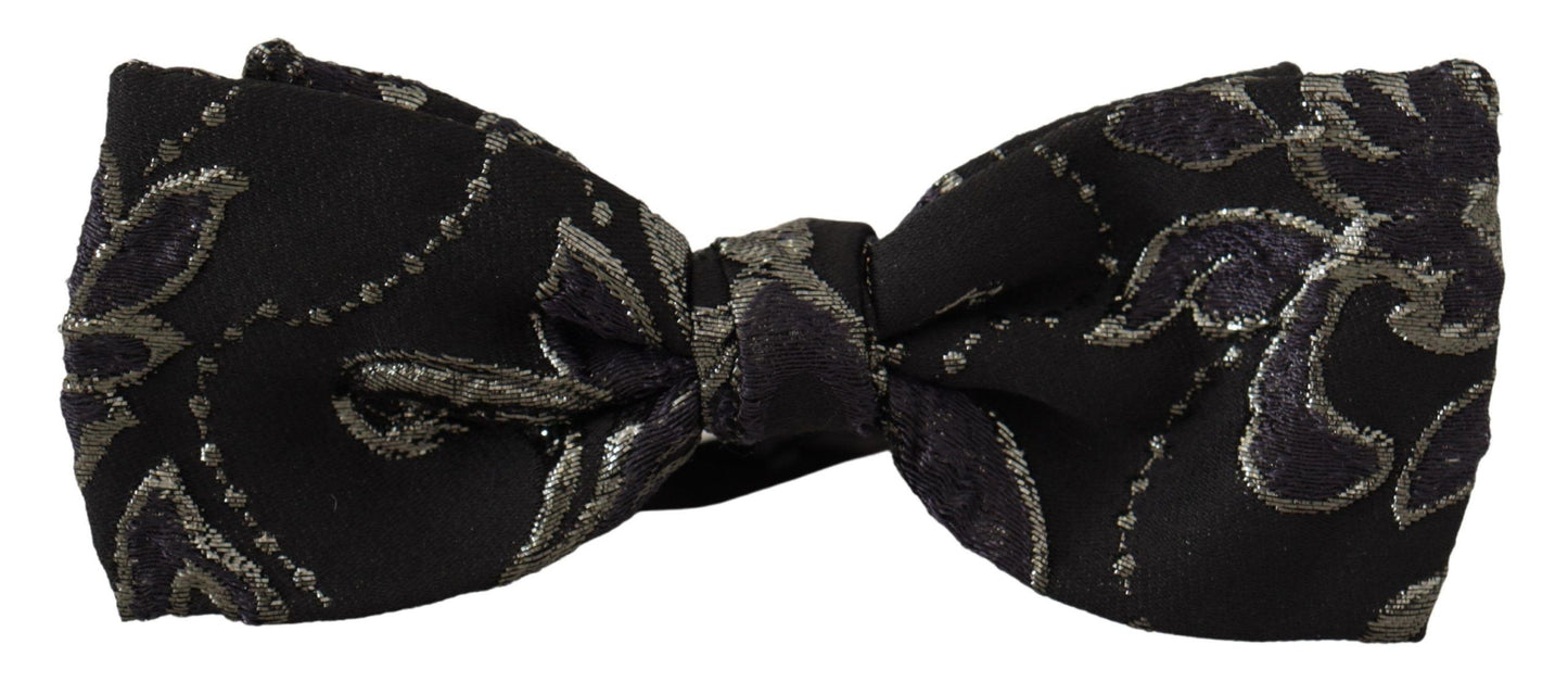 Dolce & Gabbana Elegant Black Fantasy Patterned Bow Tie