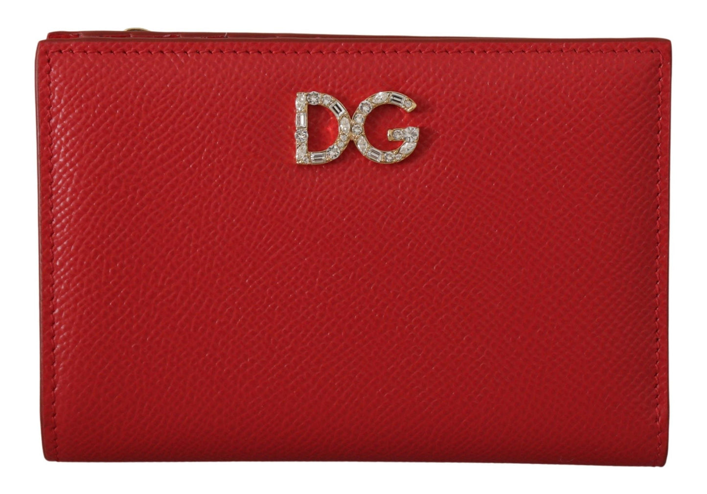 Dolce & Gabbana Elegant Red Leather Continental Bifold Wallet