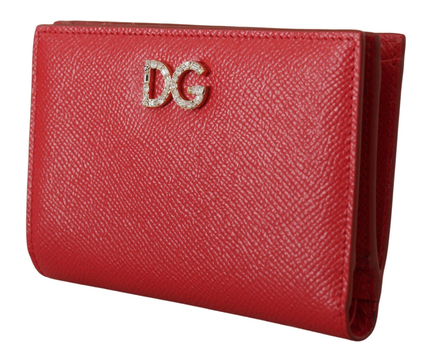 Dolce & Gabbana Elegant Red Leather Continental Bifold Wallet