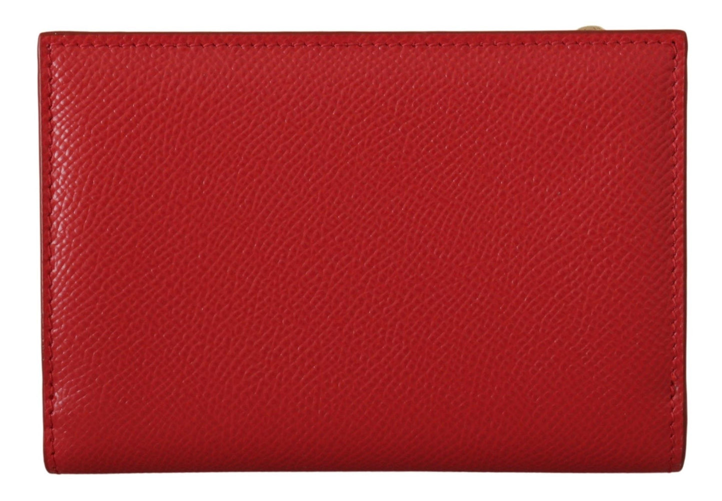 Dolce & Gabbana Elegant Red Leather Continental Bifold Wallet