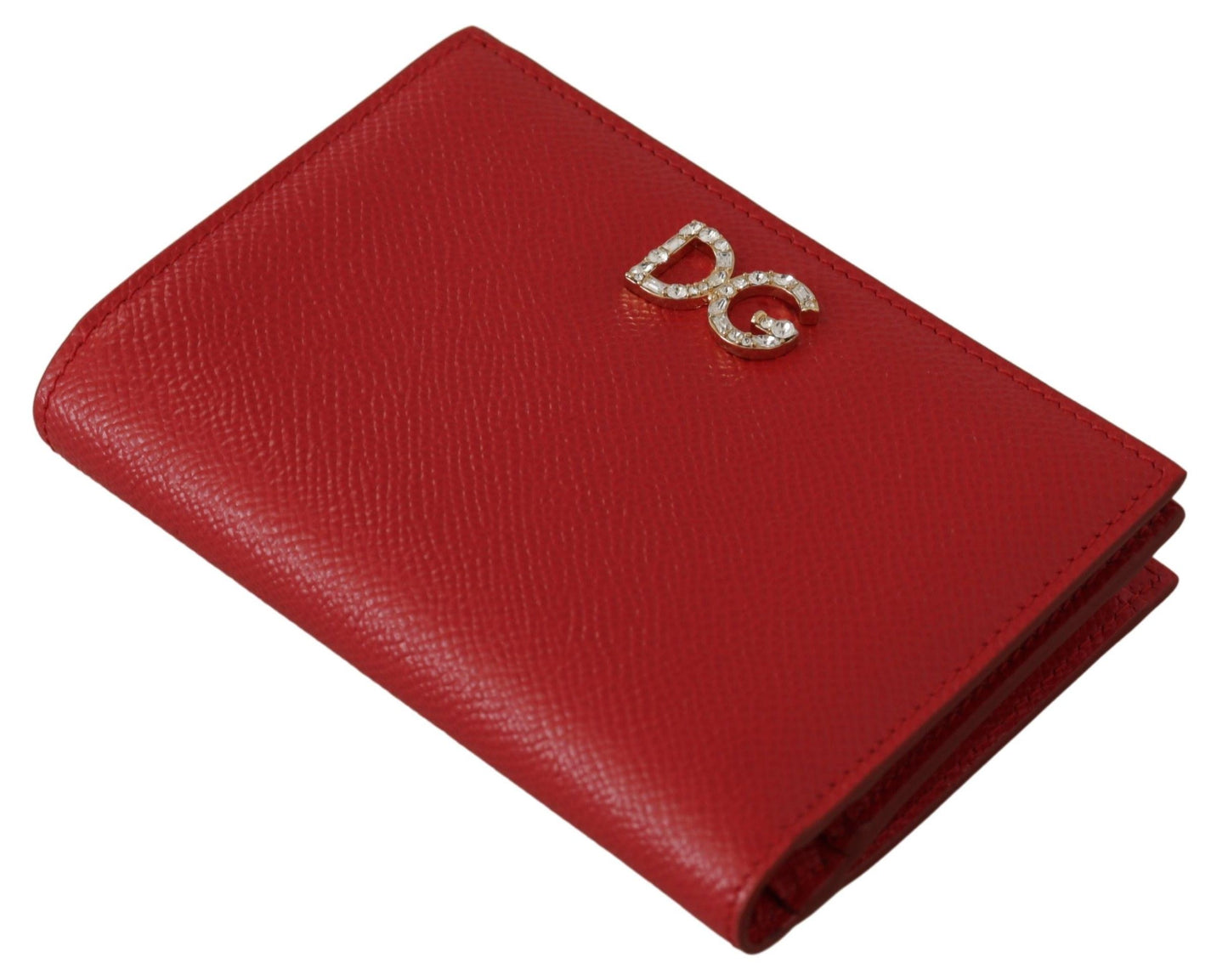 Dolce & Gabbana Elegant Red Leather Continental Bifold Wallet