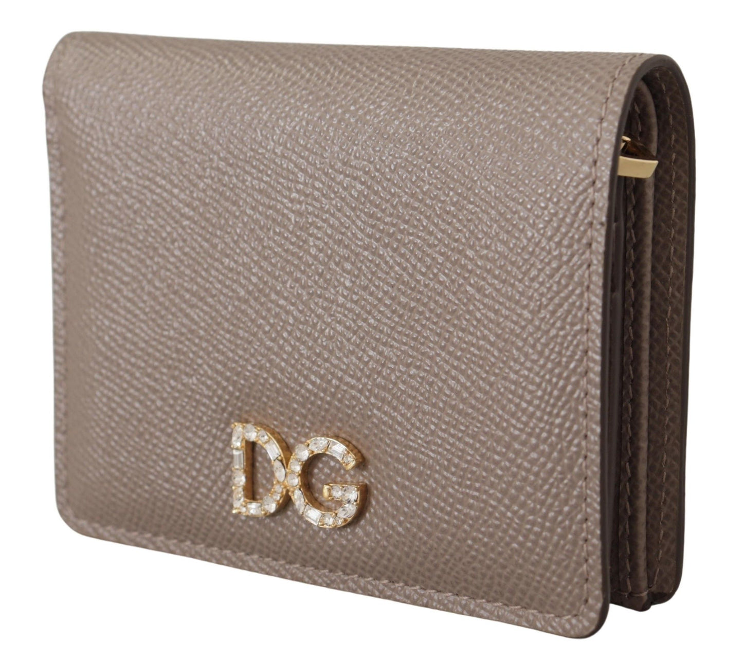 Dolce & Gabbana Elegant Beige Leather Continental Wallet