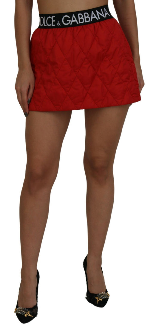 Dolce & Gabbana Elegant High Waist Mini Skirt in Red