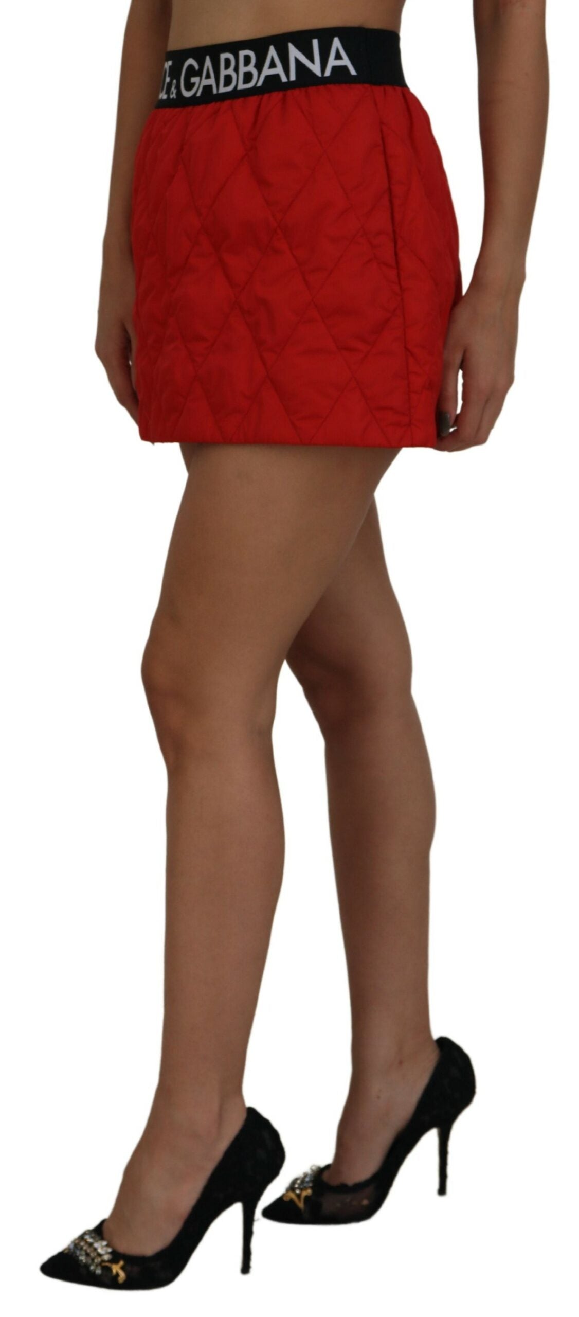 Dolce & Gabbana Elegant High Waist Mini Skirt in Red