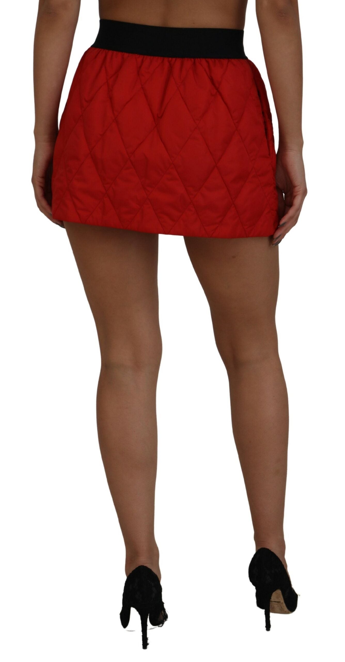 Dolce & Gabbana Elegant High Waist Mini Skirt in Red