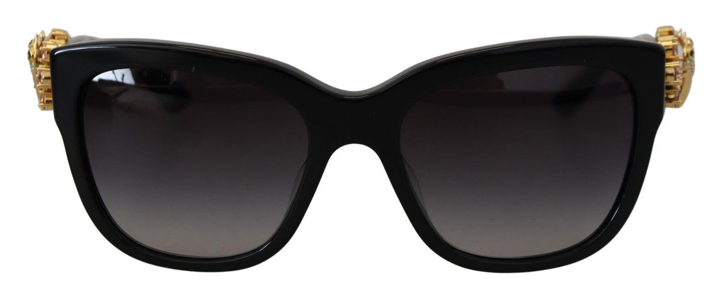 Dolce & Gabbana Elegant Gold-Embellished Black Sunglasses