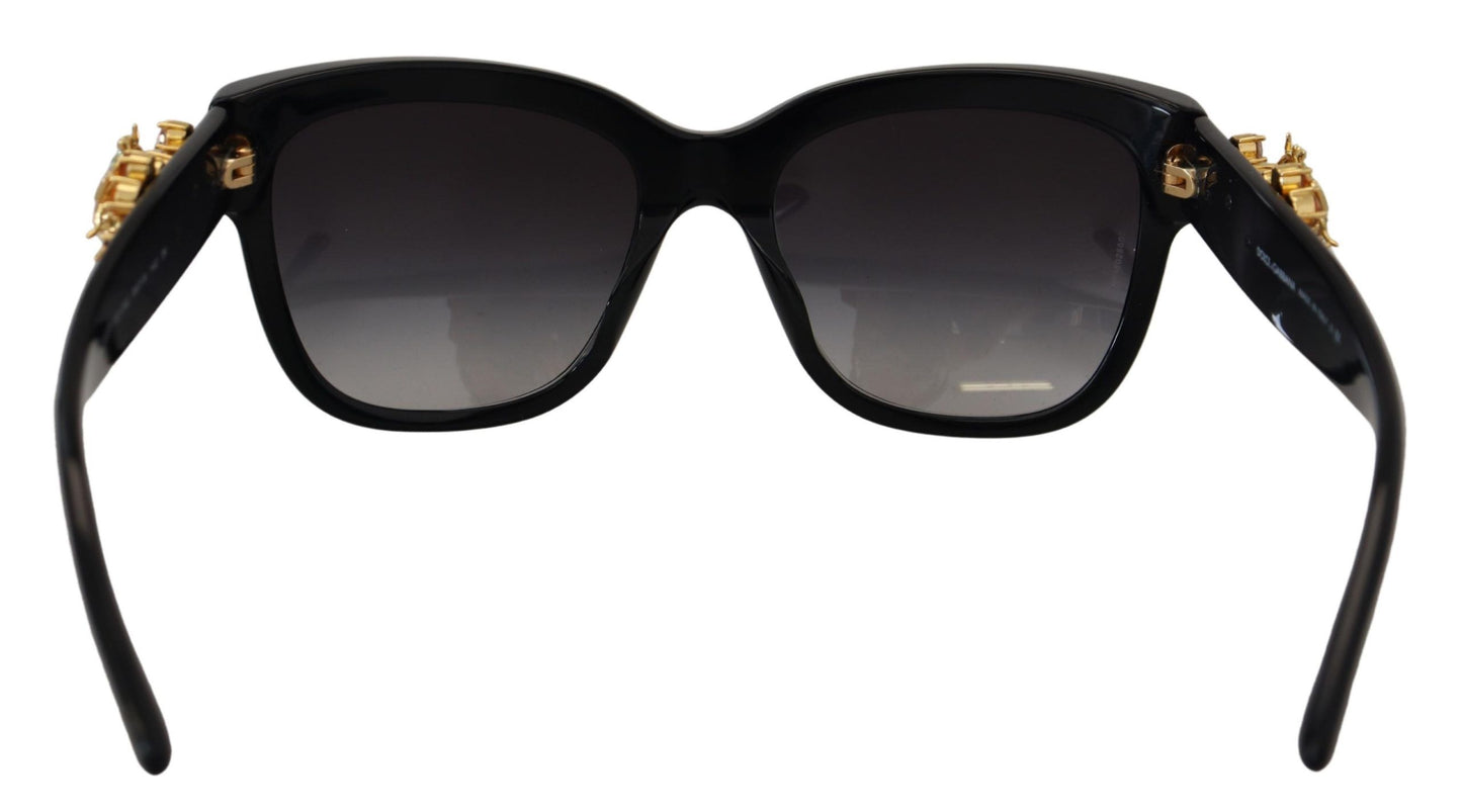 Dolce & Gabbana Elegant Gold-Embellished Black Sunglasses