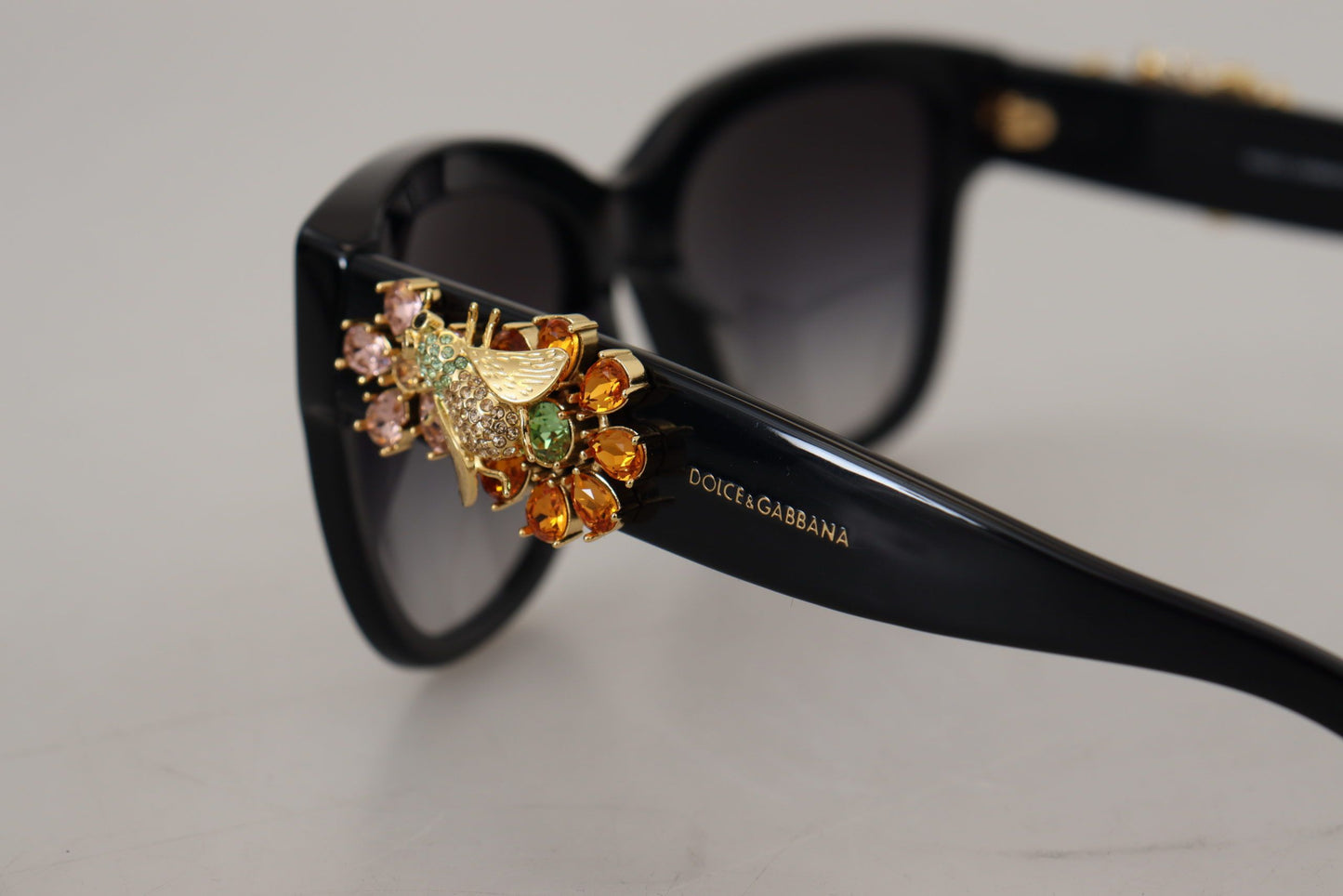 Dolce & Gabbana Elegant Gold-Embellished Black Sunglasses