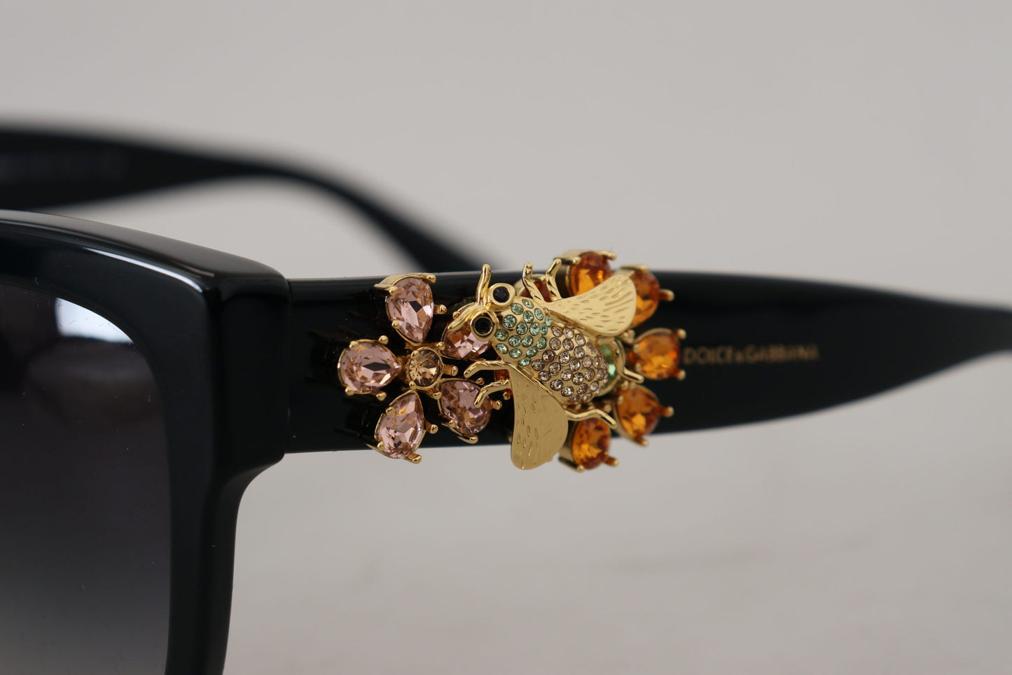 Dolce & Gabbana Elegant Gold-Embellished Black Sunglasses