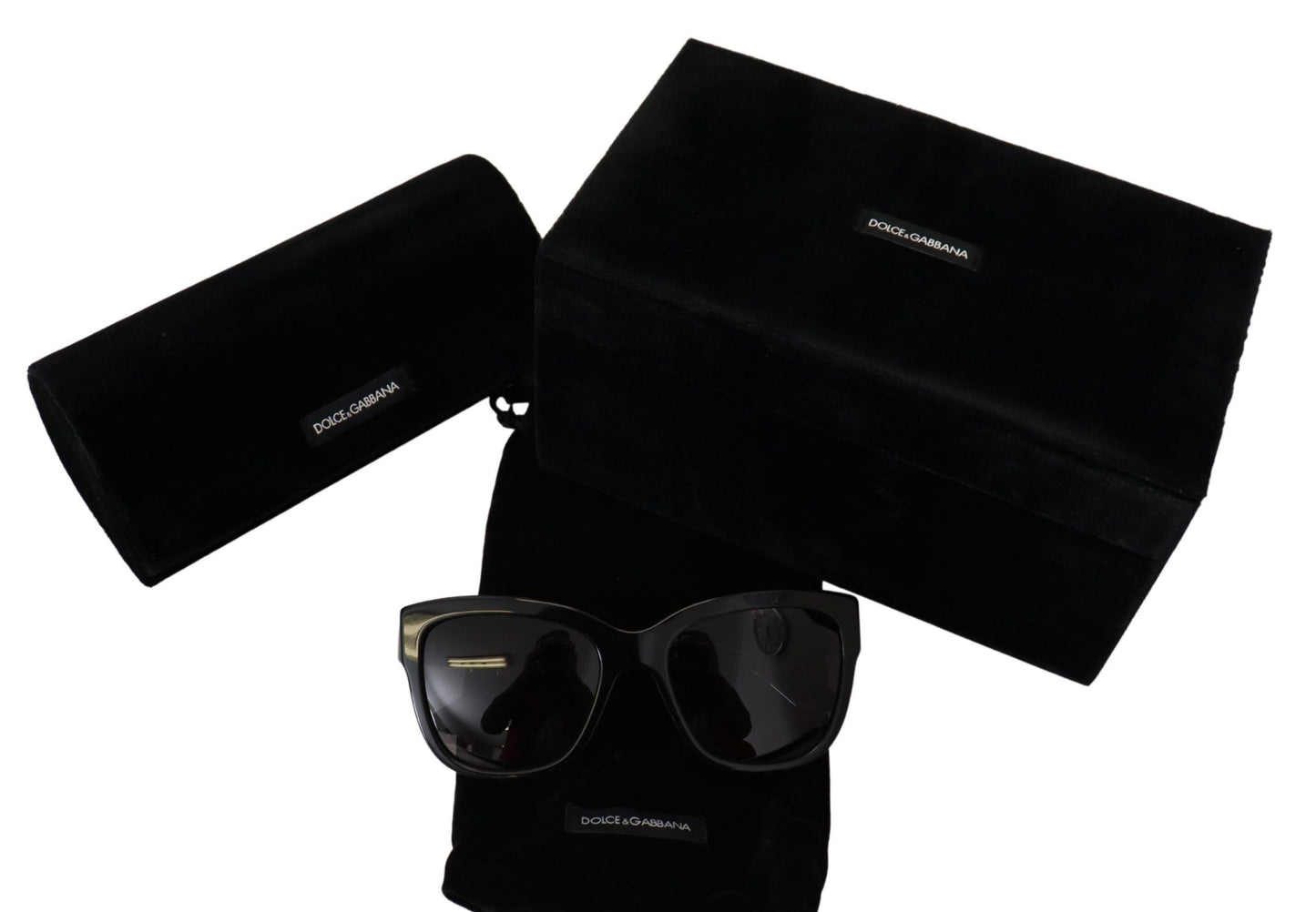 Dolce & Gabbana Elegant Gold-Embellished Black Sunglasses