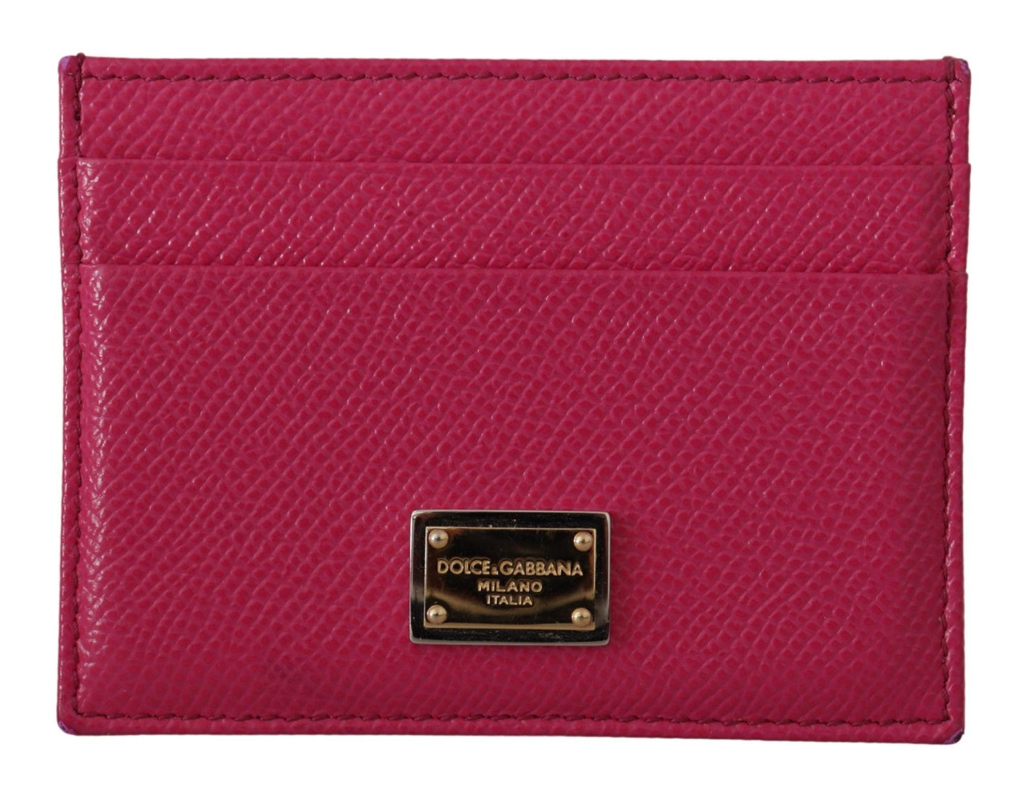 Dolce & Gabbana Elegant Pink Leather Cardholder