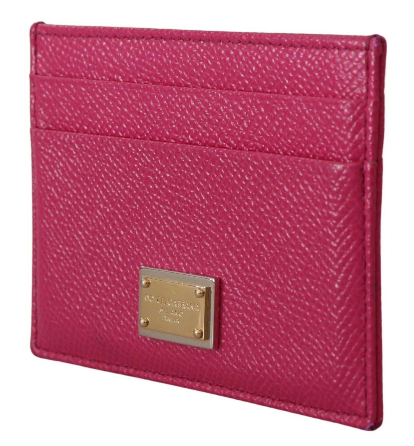 Dolce & Gabbana Elegant Pink Leather Cardholder