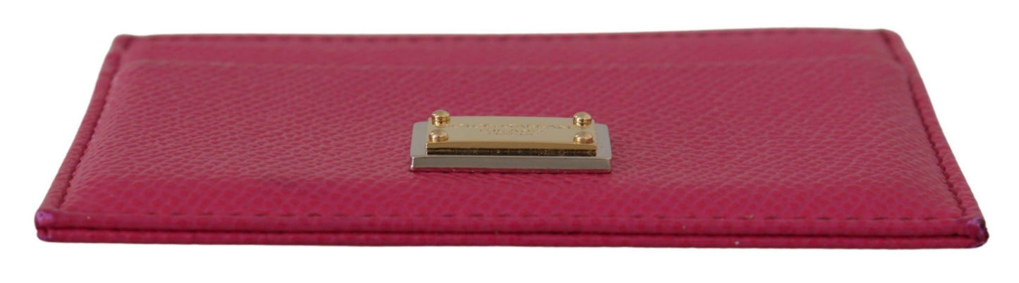 Dolce & Gabbana Elegant Pink Leather Cardholder