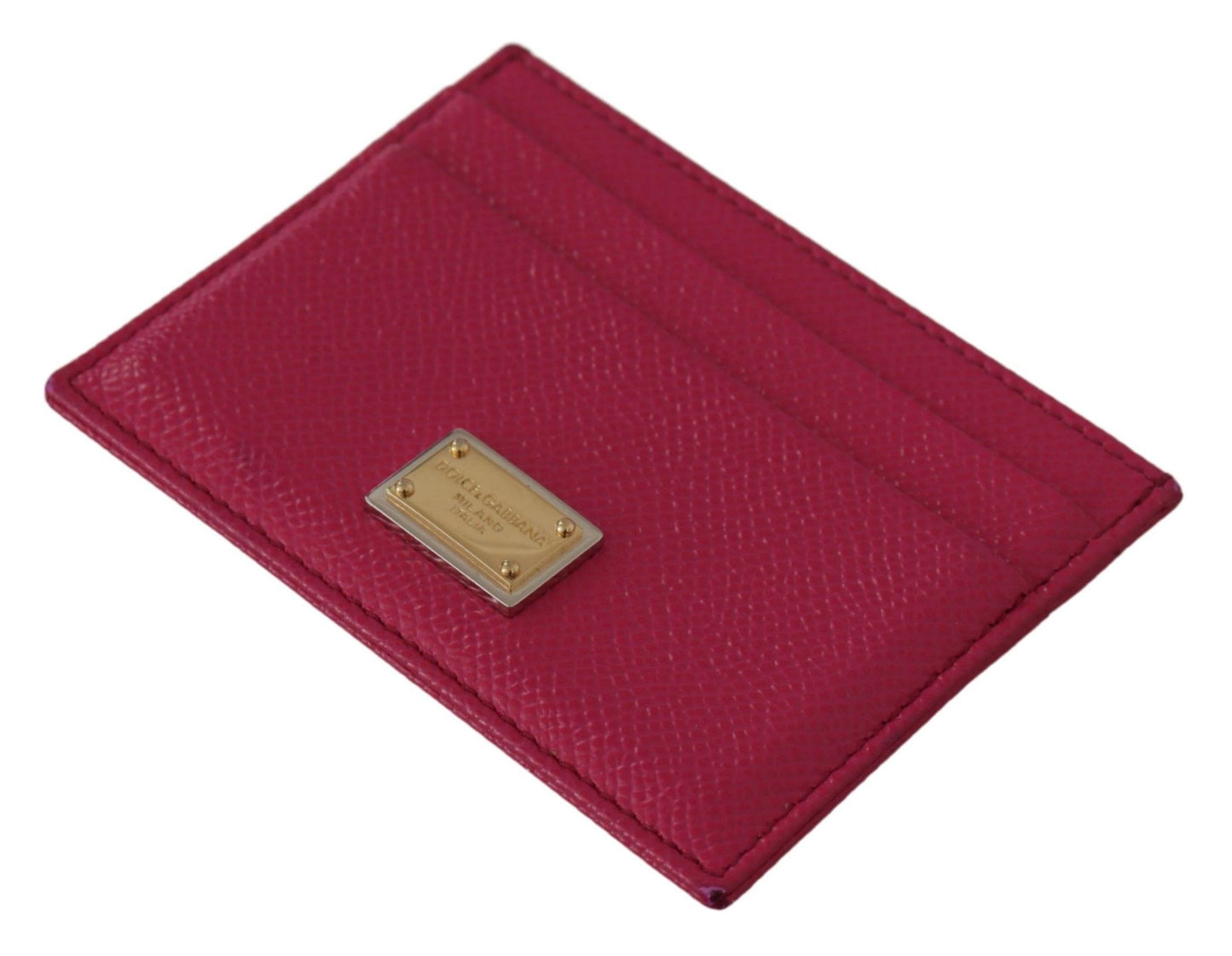 Dolce & Gabbana Elegant Pink Leather Cardholder