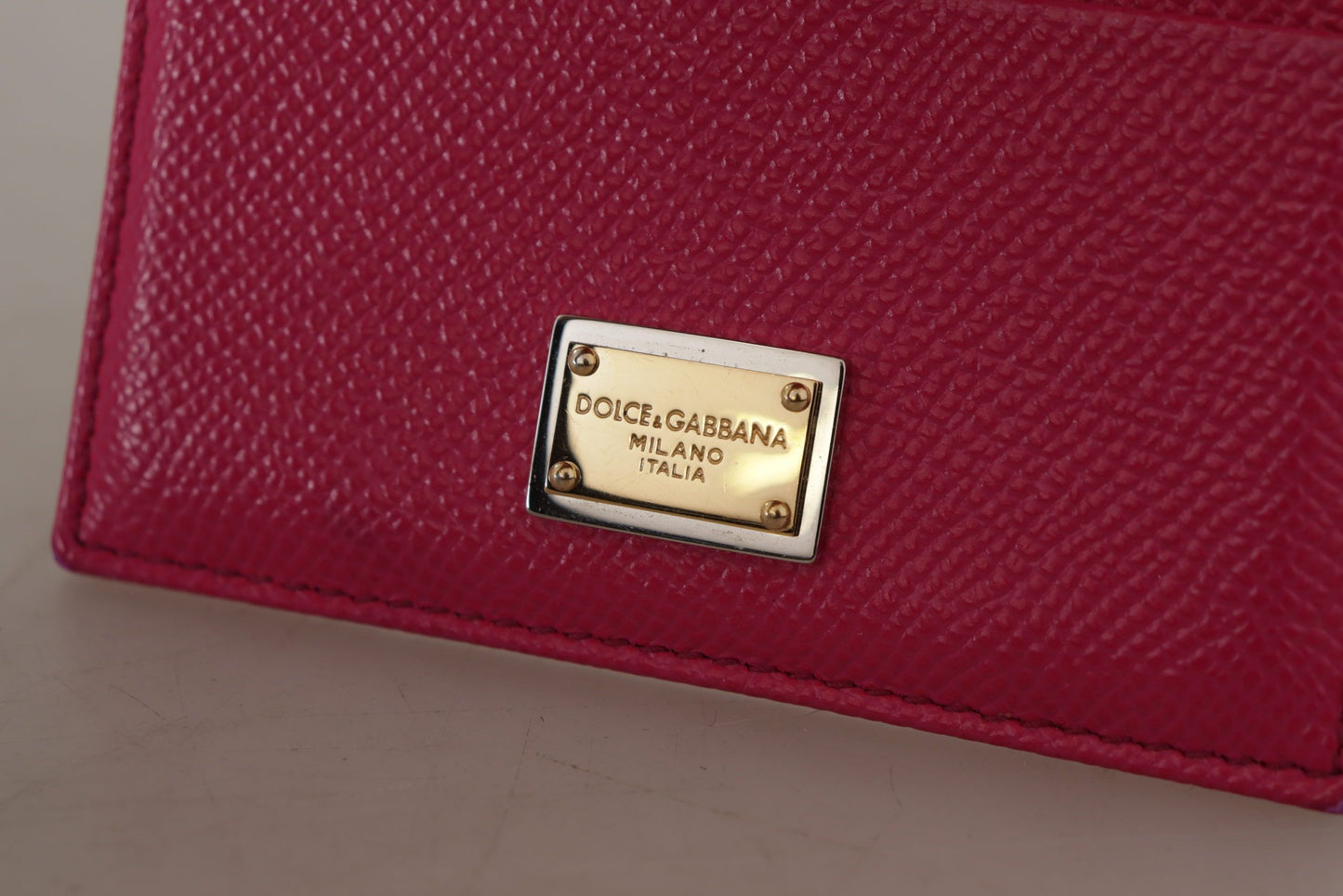 Dolce & Gabbana Elegant Pink Leather Cardholder