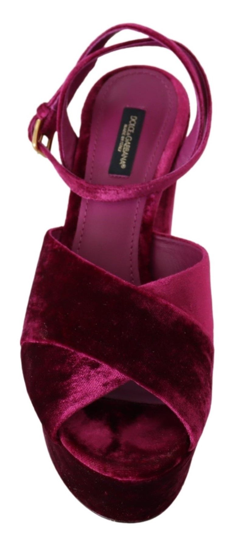 Dolce & Gabbana Sumptuous Velvet Platform Sandals in Pink