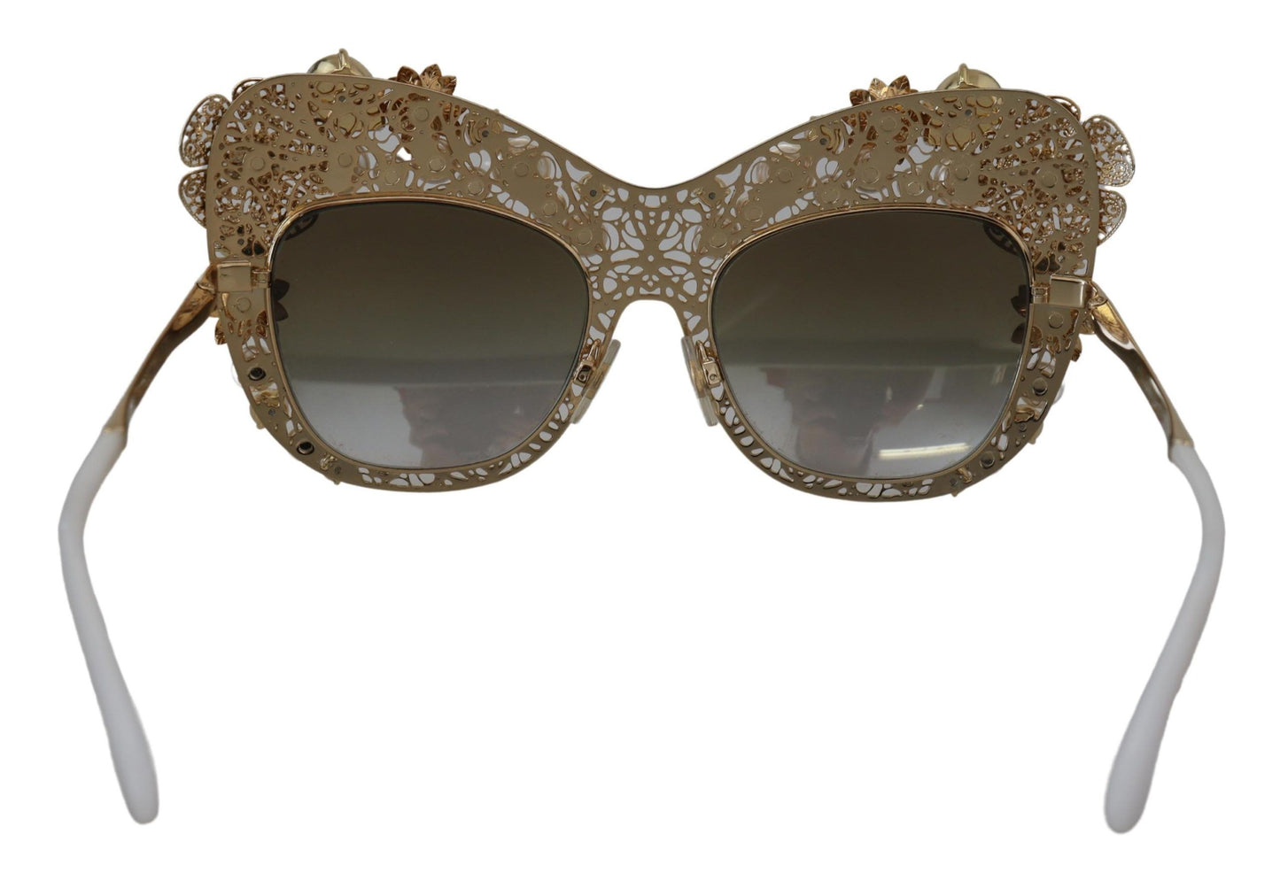 Dolce & Gabbana Ortensia Embellished Gold Sunglasses