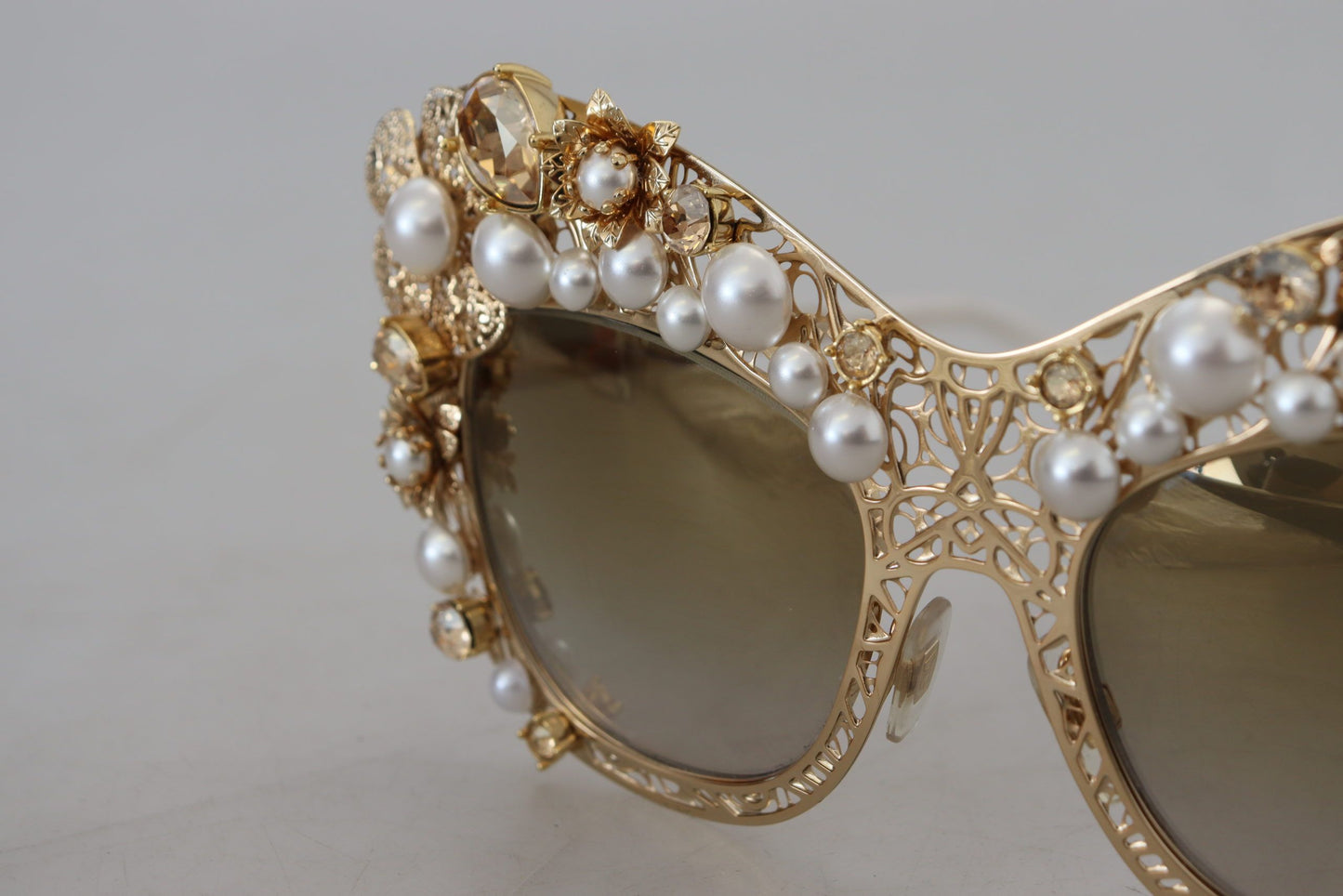 Dolce & Gabbana Ortensia Embellished Gold Sunglasses