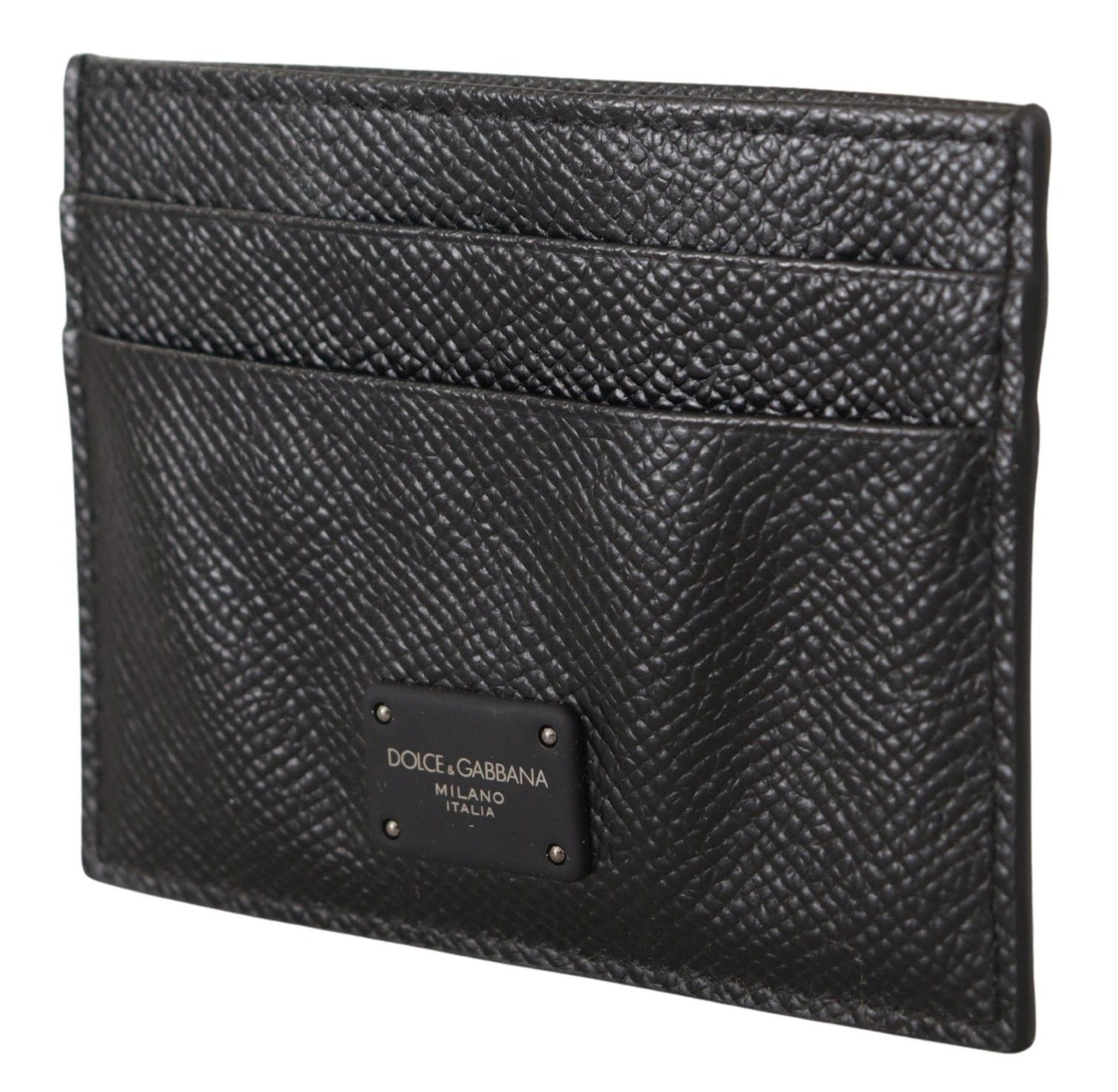 Dolce & Gabbana Elegant Black Leather Cardholder Case