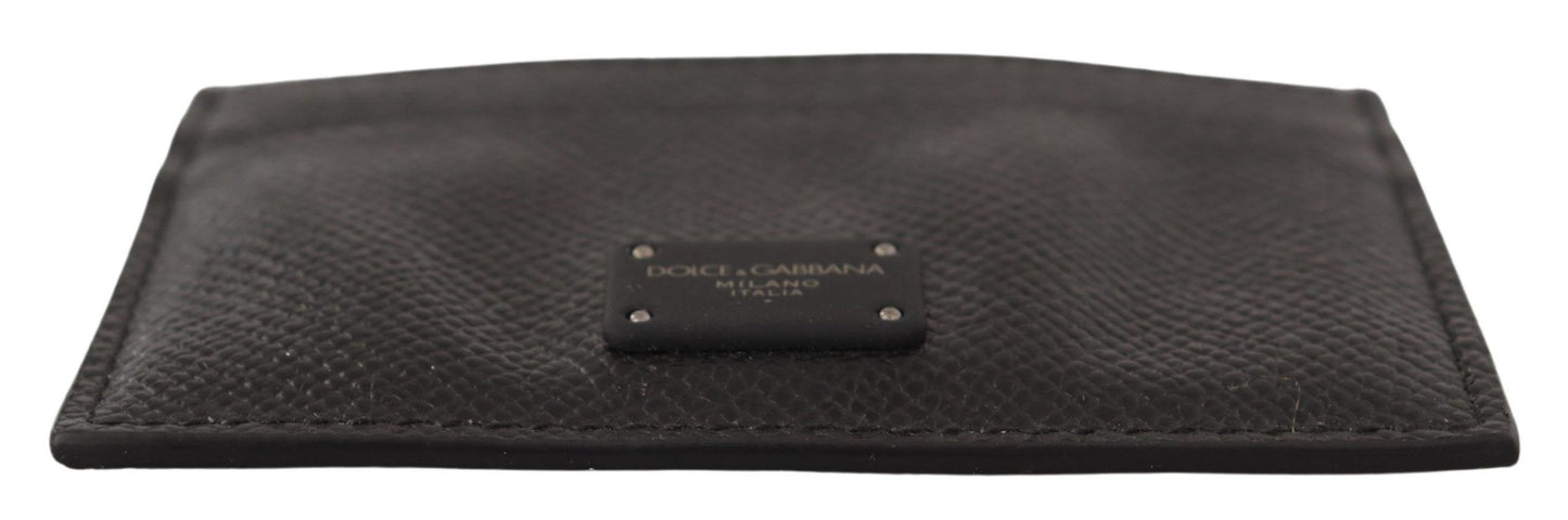 Dolce & Gabbana Elegant Black Leather Cardholder Case