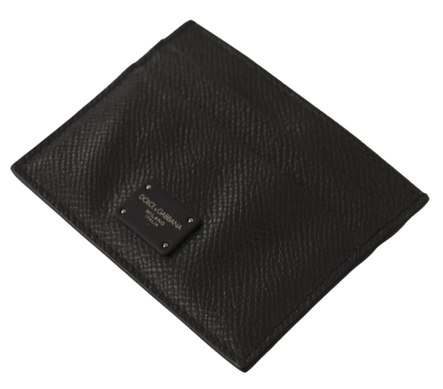 Dolce & Gabbana Elegant Black Leather Cardholder Case