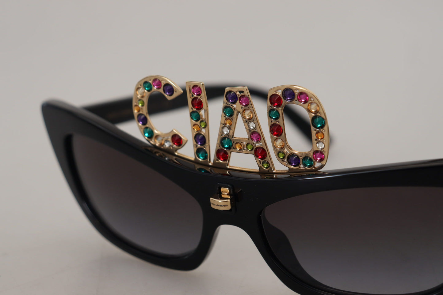 Dolce & Gabbana Chic Crystal-Embellished Cat Eye Sunglasses