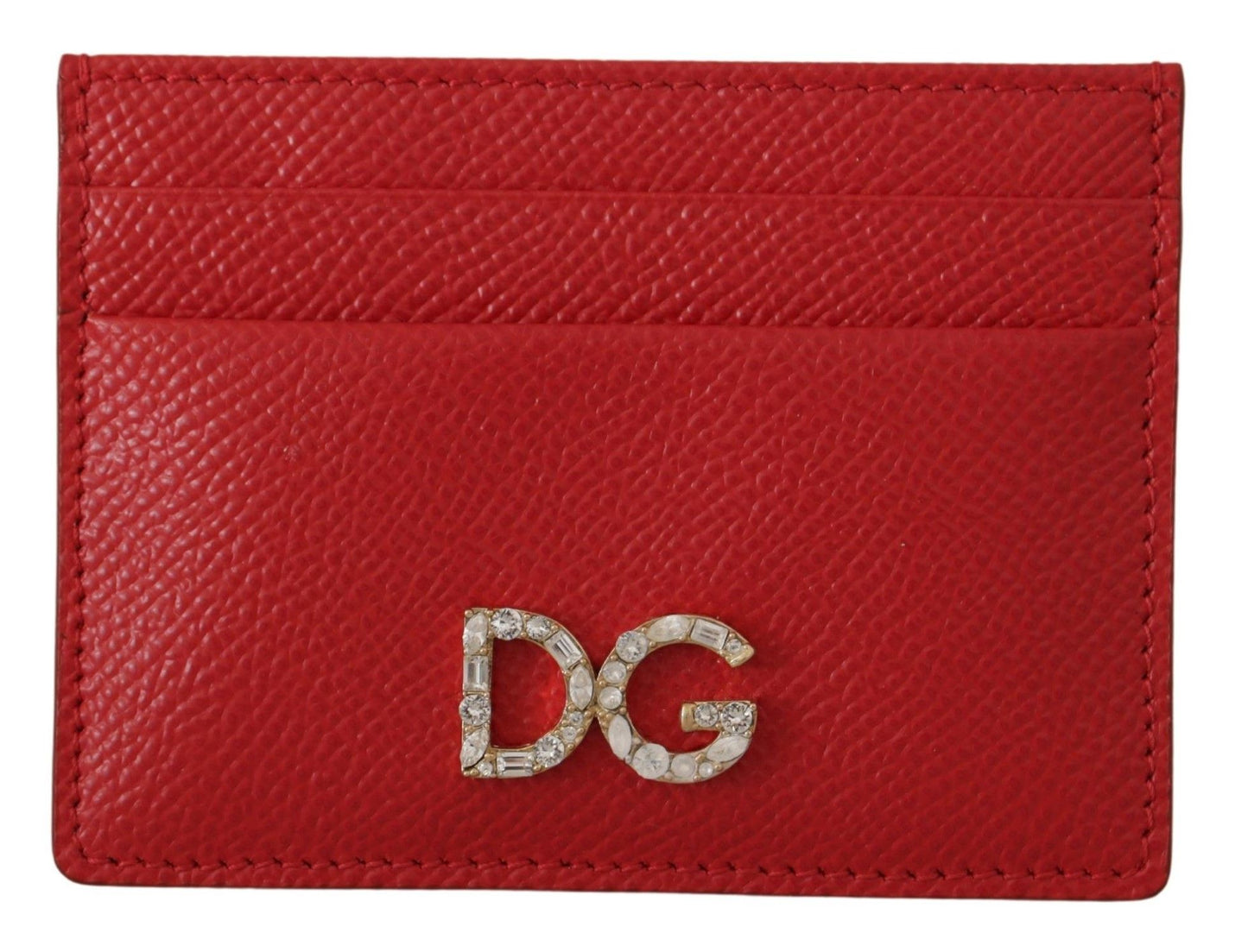 Dolce & Gabbana Elegant Red Leather Cardholder Wallet