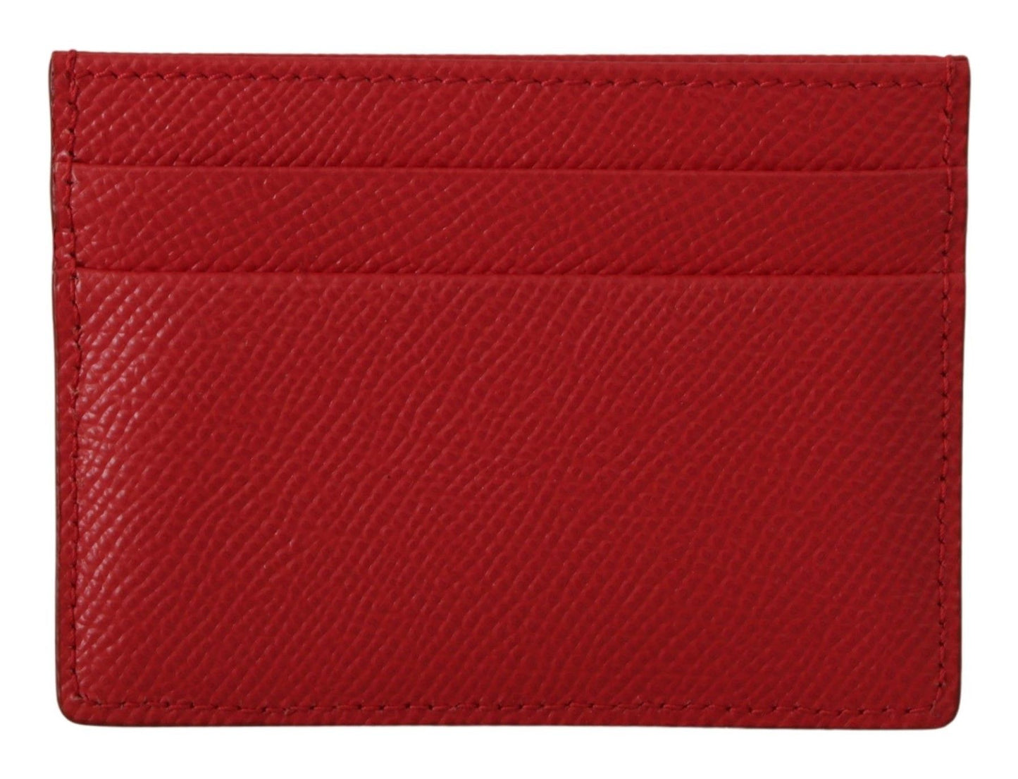 Dolce & Gabbana Elegant Red Leather Cardholder Wallet