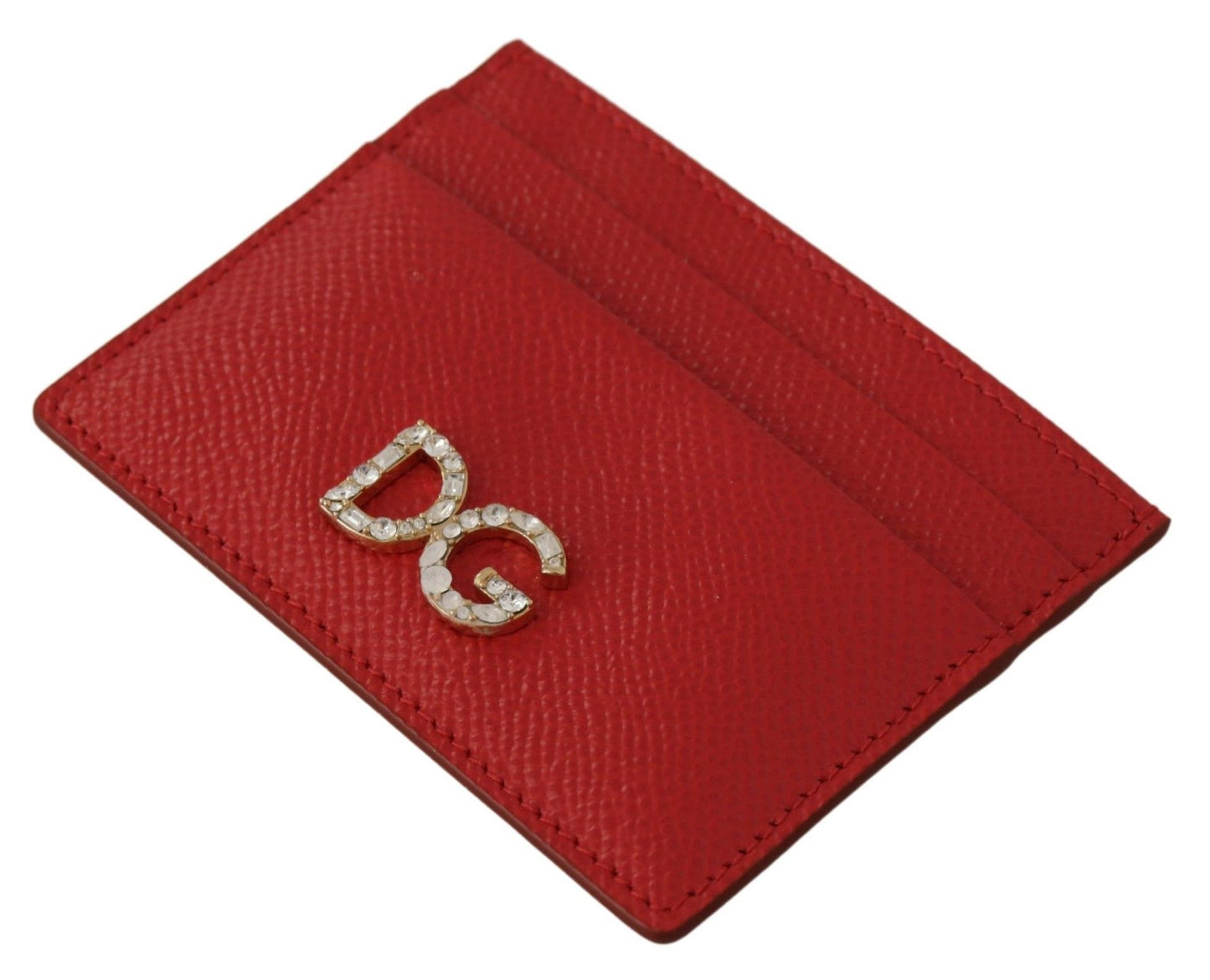 Dolce & Gabbana Elegant Red Leather Cardholder Wallet