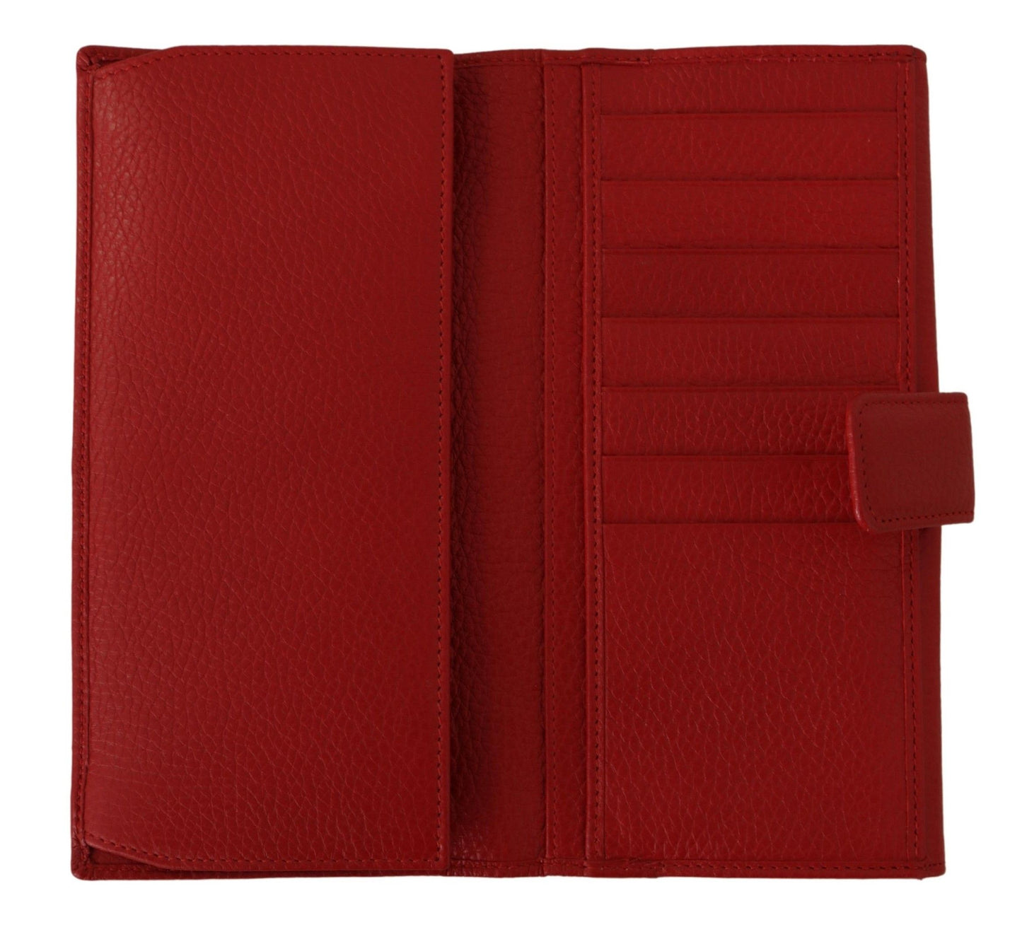 Dolce & Gabbana Elegant Red Leather Bifold Continental Wallet