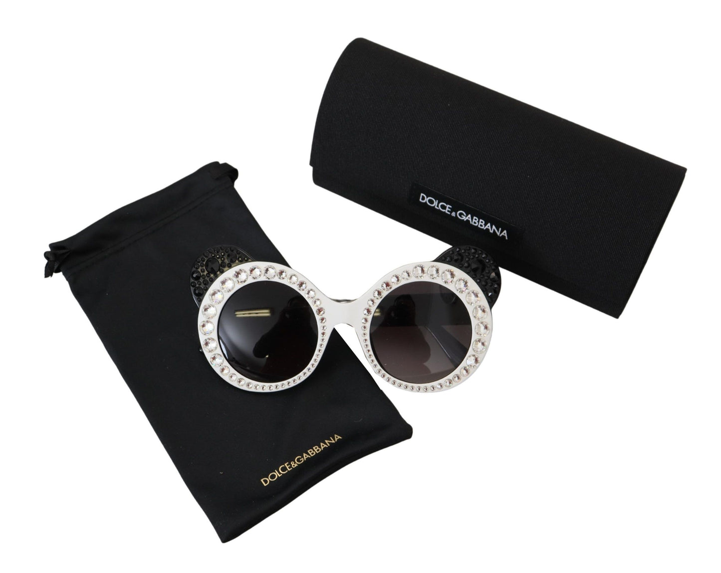 Dolce & Gabbana Chic Monochrome Embellished Sunglasses