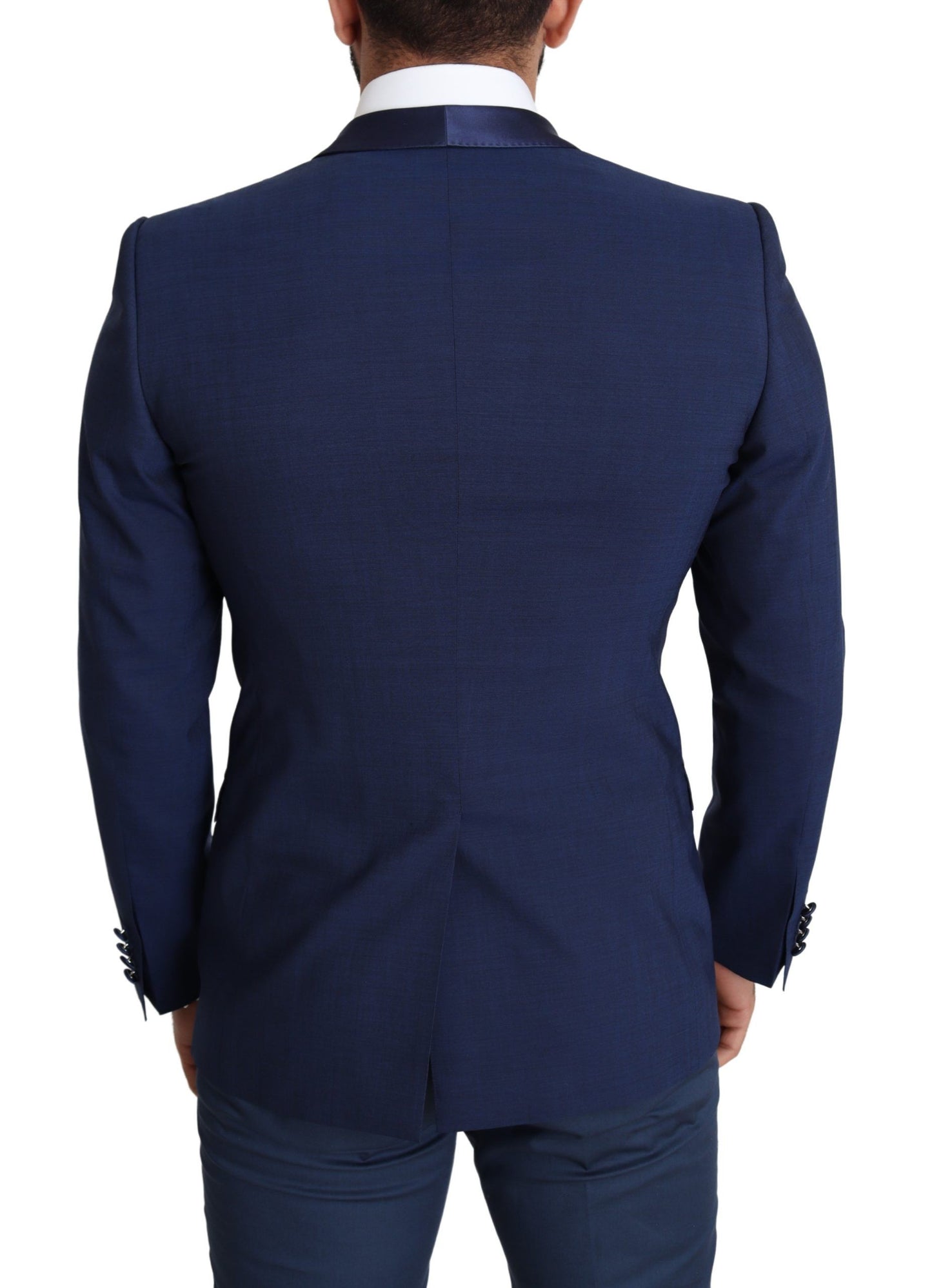 Dolce & Gabbana Elegant Blue Wool Blend Slim Blazer Jacket