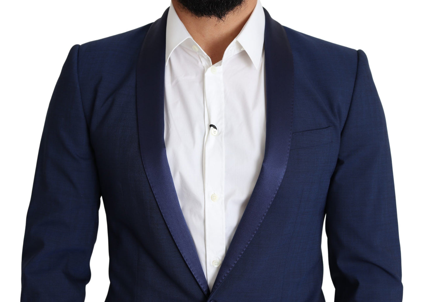 Dolce & Gabbana Elegant Blue Wool Blend Slim Blazer Jacket