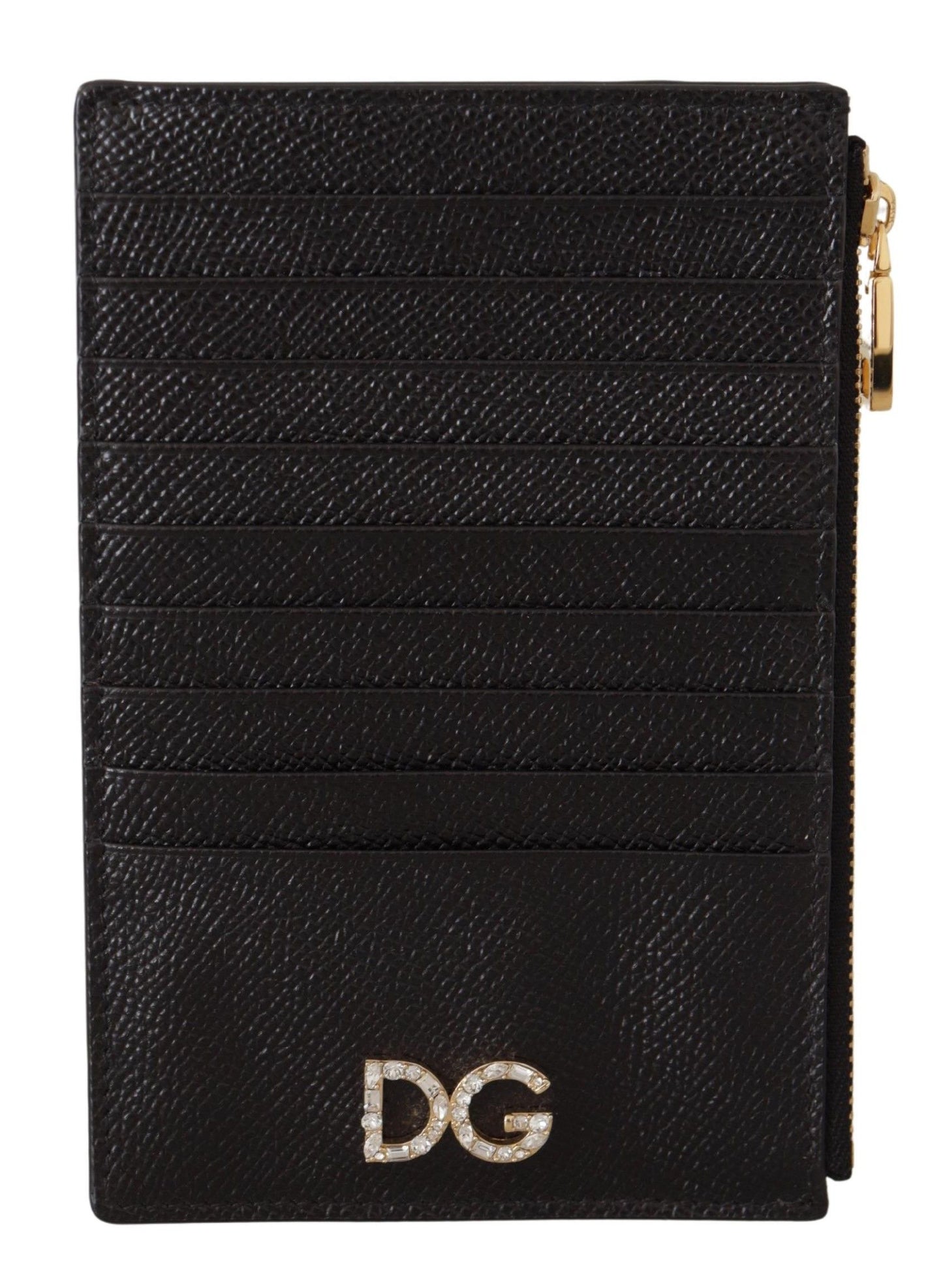 Dolce & Gabbana Elegant Black Leather Zip Wallet