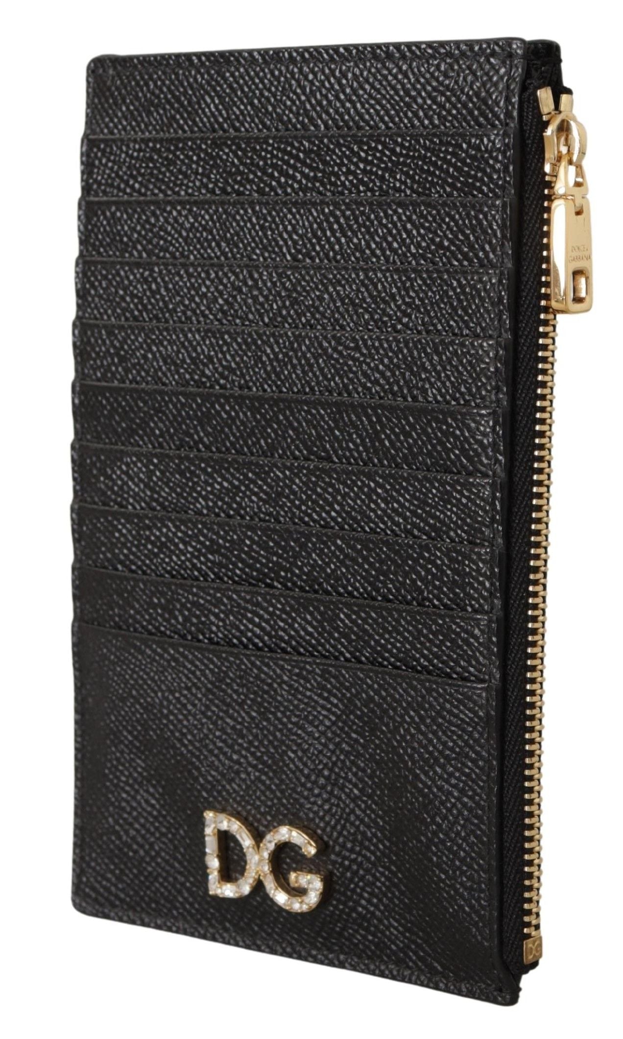 Dolce & Gabbana Elegant Black Leather Zip Wallet