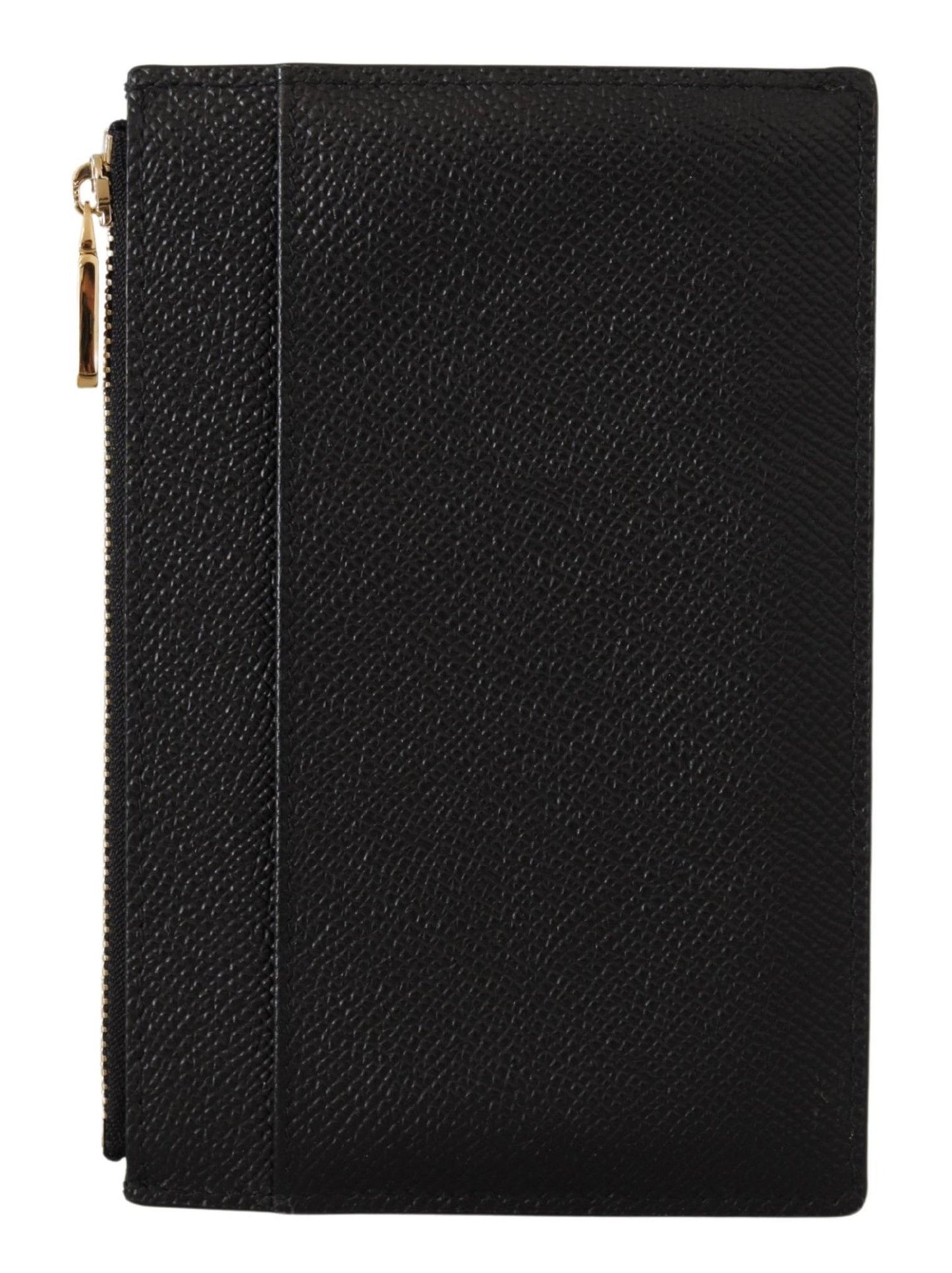 Dolce & Gabbana Elegant Black Leather Zip Wallet