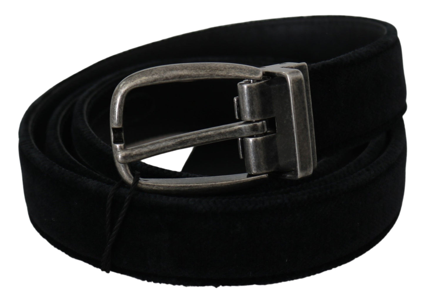 Dolce & Gabbana Elegant Black Leather Belt with Velvet Interior