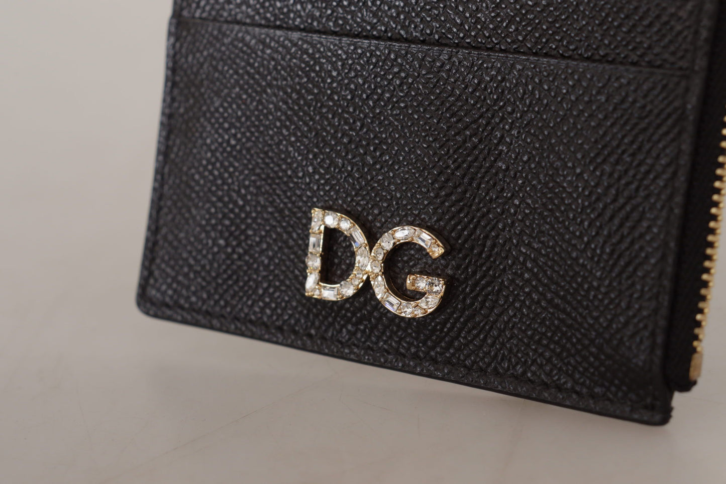 Dolce & Gabbana Elegant Black Leather Zip Wallet