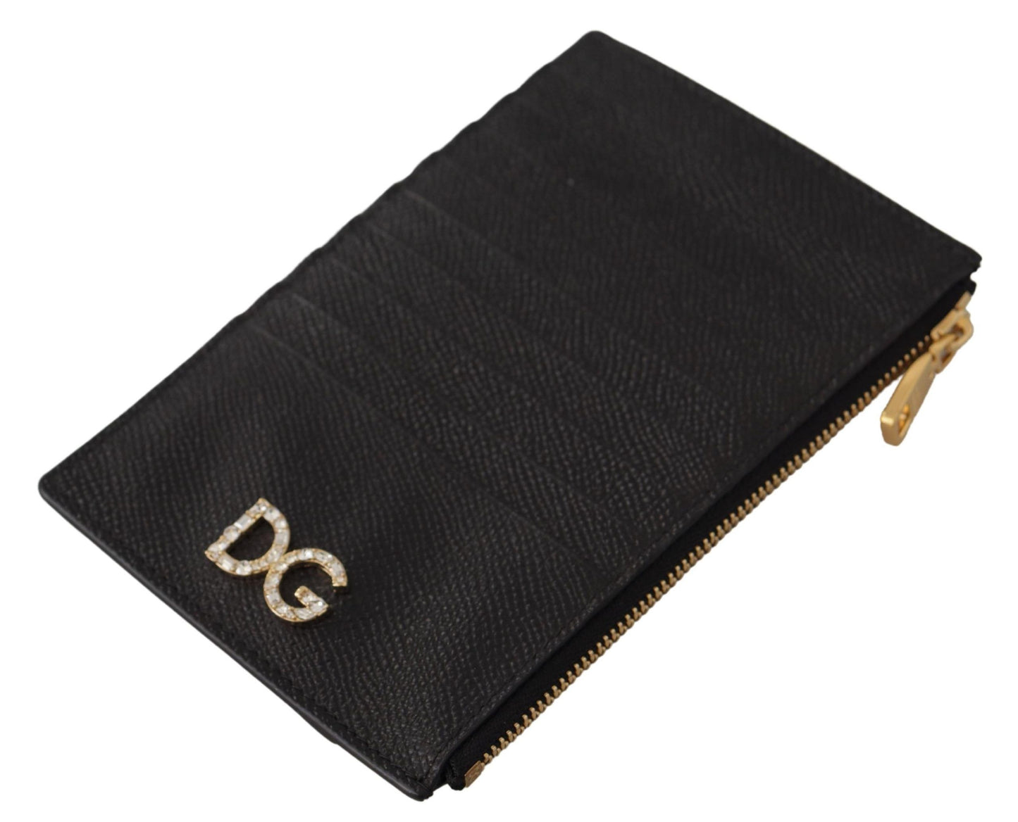 Dolce & Gabbana Elegant Black Leather Zip Wallet