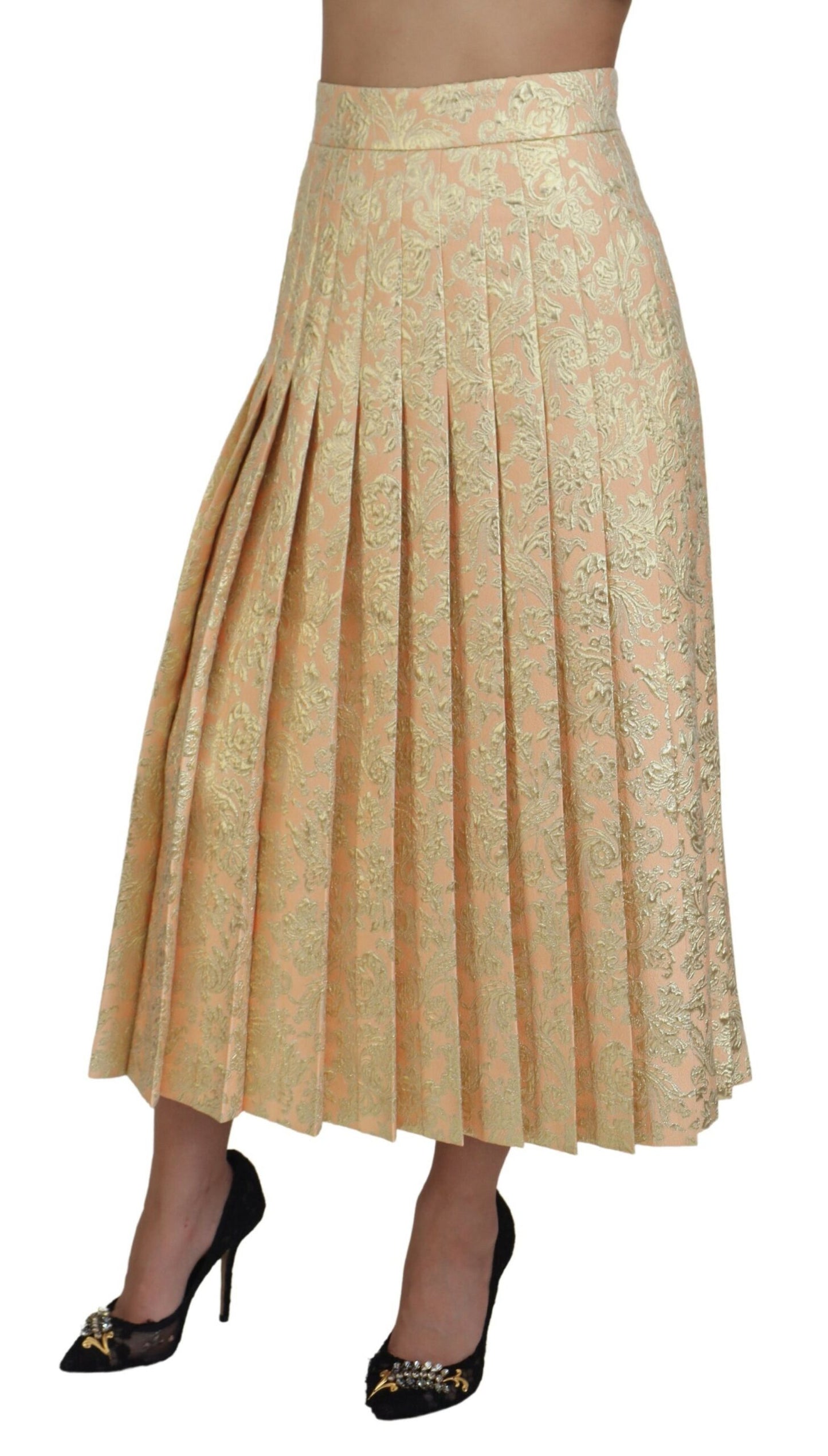 Dolce & Gabbana Elegant High Waist Pleated Midi Skirt